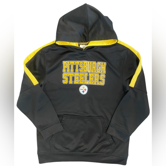 NFL Team Apparel Pittsburgh Steelers Youth XL (14/16) Black and Yellow Hoodie - Picture 1 of 8